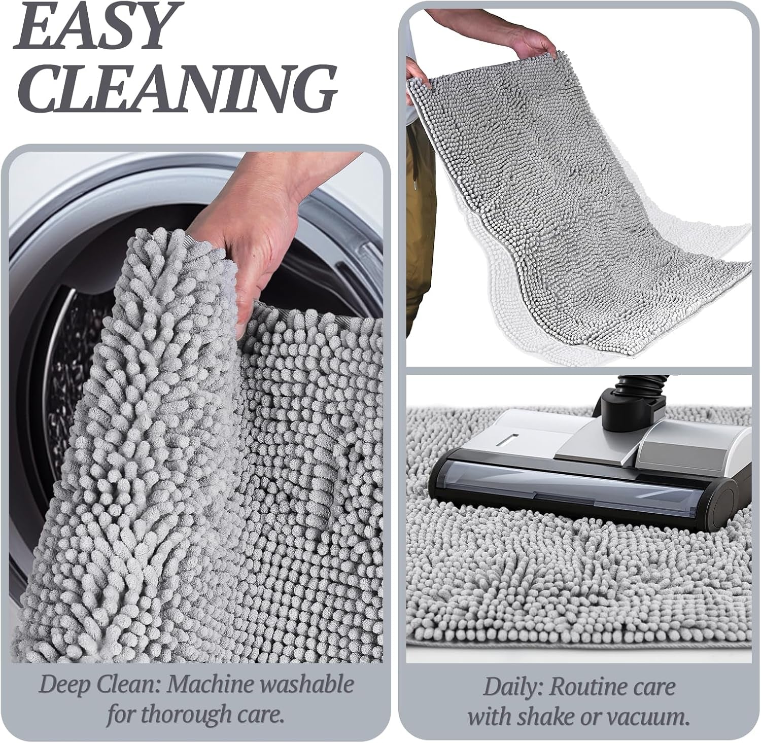 Cat Litter Mat, Litter Trapping Mat, 35"× 25" Cat Kitty Litter Rug with Waterproof Back, Super Soft for Cat'S Paws, Machine Washable, Grey