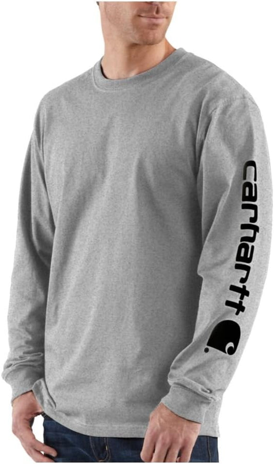Men'S Loose Fit Heavyweight Long Logo Sleeve Graphic T-Shirt (Big & Tall)