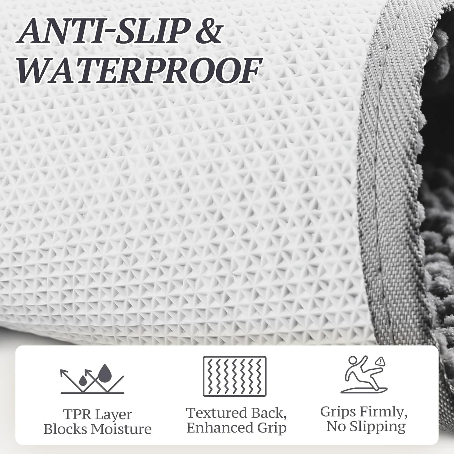 Cat Litter Mat, Litter Trapping Mat, 35"× 25" Cat Kitty Litter Rug with Waterproof Back, Super Soft for Cat'S Paws, Machine Washable, Grey