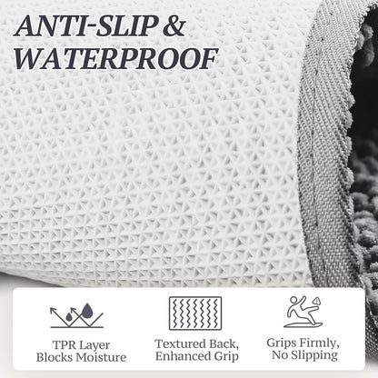 Cat Litter Mat, Litter Trapping Mat, 35"× 25" Cat Kitty Litter Rug with Waterproof Back, Super Soft for Cat'S Paws, Machine Washable, Grey